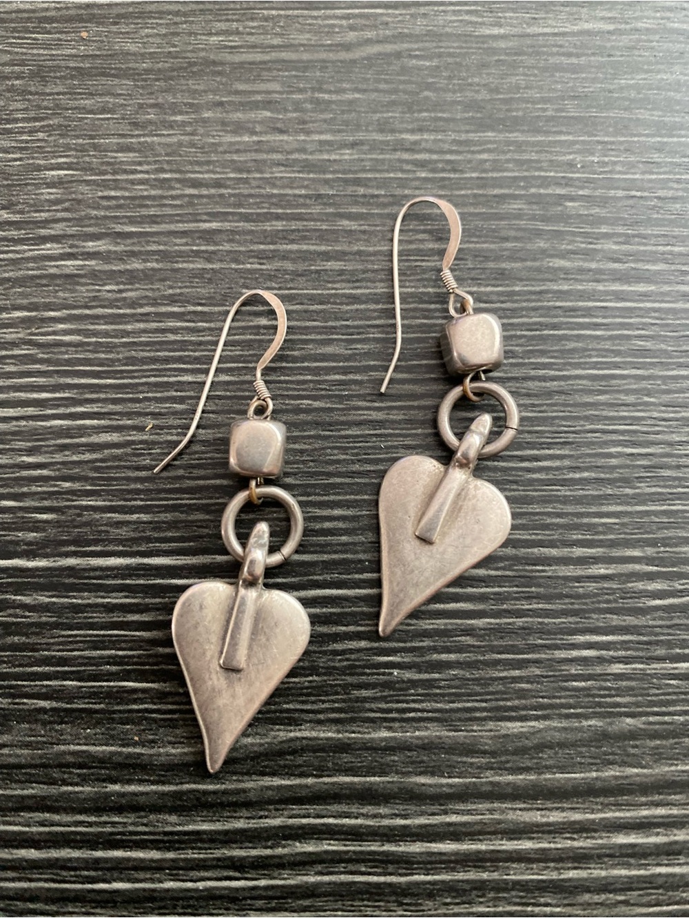 Silver Heart Drop Earrings heart